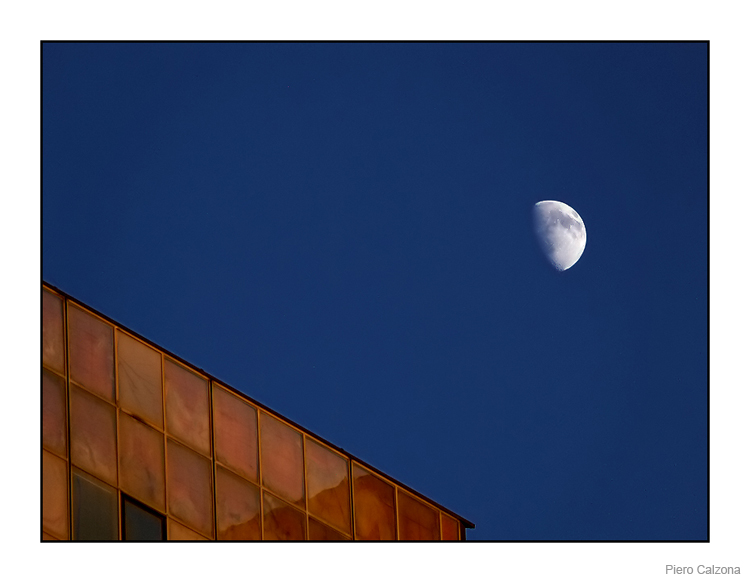 The moon in the city