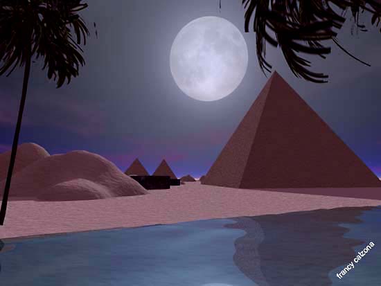 Pyramid And Moon